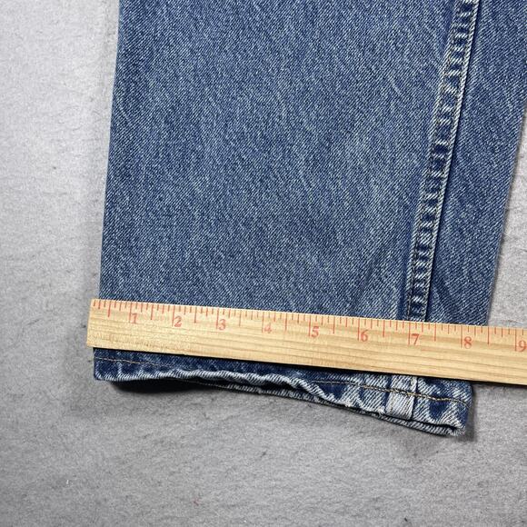 Vintage Tommy Hilfiger Jeans Mens 36x36 Blue Denim Straight Leg Flag Patch - Picture 4 of 12
